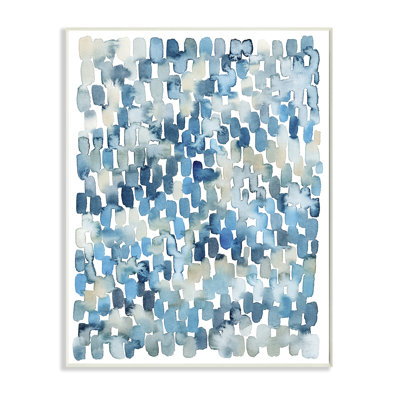Coastal Tile Abstract Soft Blue Beige Shapes Oversized Wall Plaque Art by Grace Popp