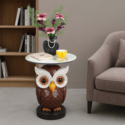 Tables de bout décoratives Owl Statues pour des espaces de décoration intérieure élégants et durables