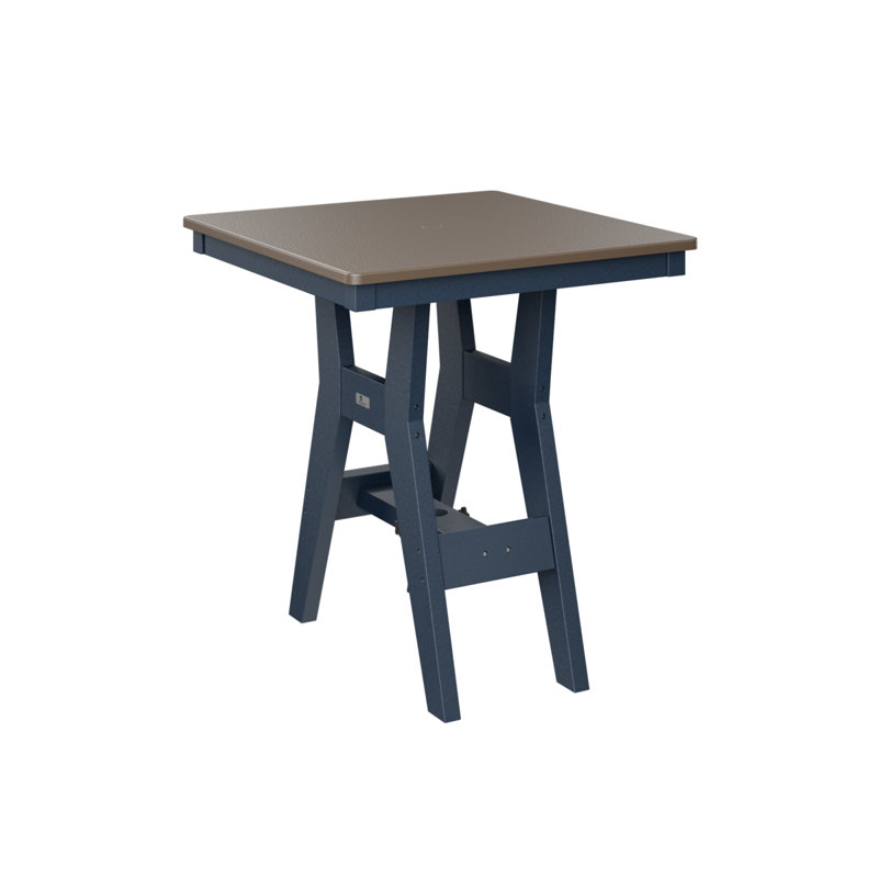 Table de bar carrée 28 po Berlin Gardens Harbor, Bronze martelé, H 38,87 po x l 28 po x P 28 po, Marine