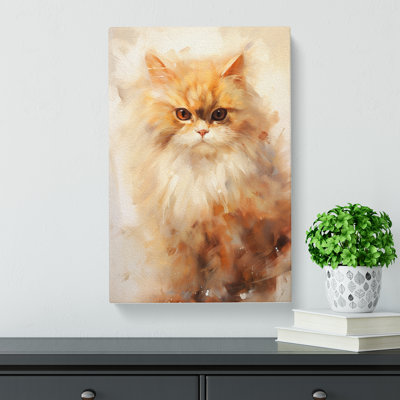 Persian Cat Gestural - Wrapped Canvas