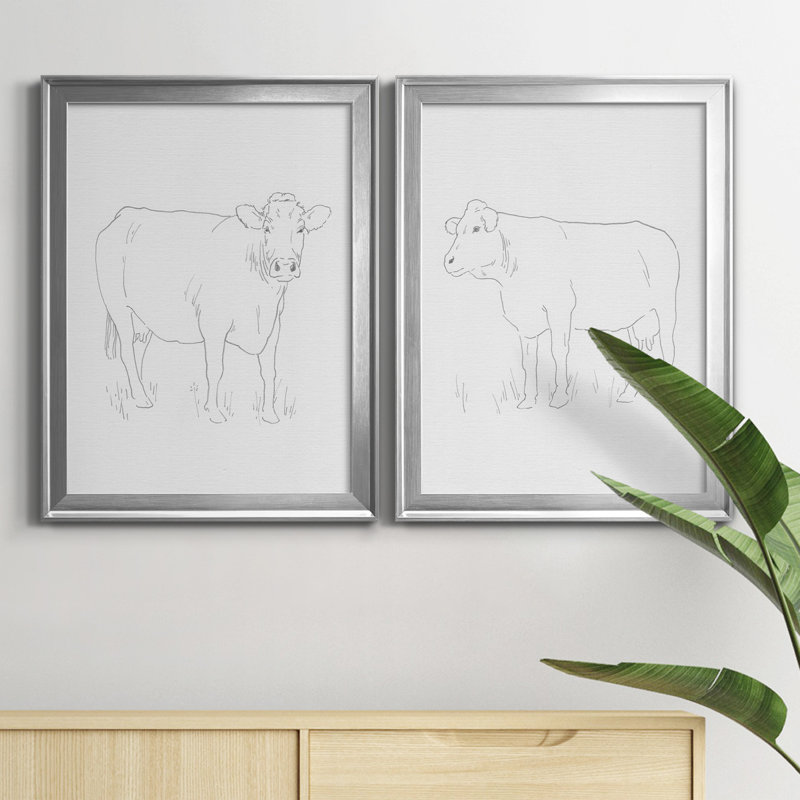 Ensemble de 2 reproductions sur toile de limousins limousins III, H 36,5 po x l 53 po x P 1 po, Argent