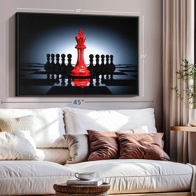 «Chess Red King Wall Art», H 25 po x l 37 po