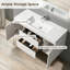 Meuble-lavabo flottant 48 po avec lavabo intégré 48 po - Blanc brillant-1436291952