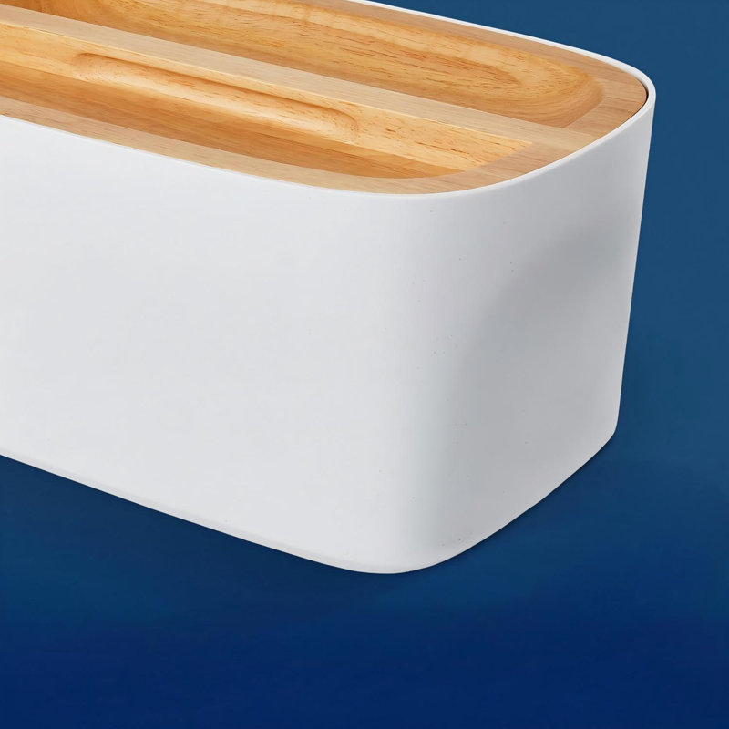 Grande boîte à pain pouvant accueillir des pains au levain et plus encore avec une planche à découper, Blanc