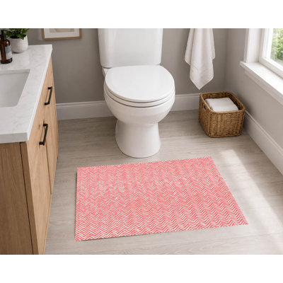 Tapis de toilette rectangulaire antidérapant à chevrons