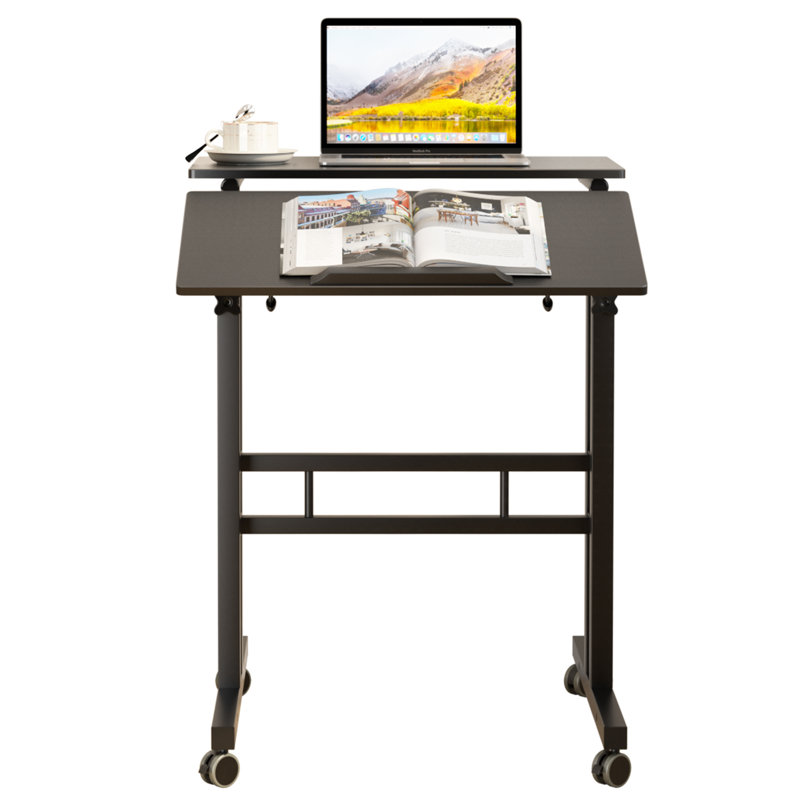 Crumpton Adjustable Metal Base Desk, Black