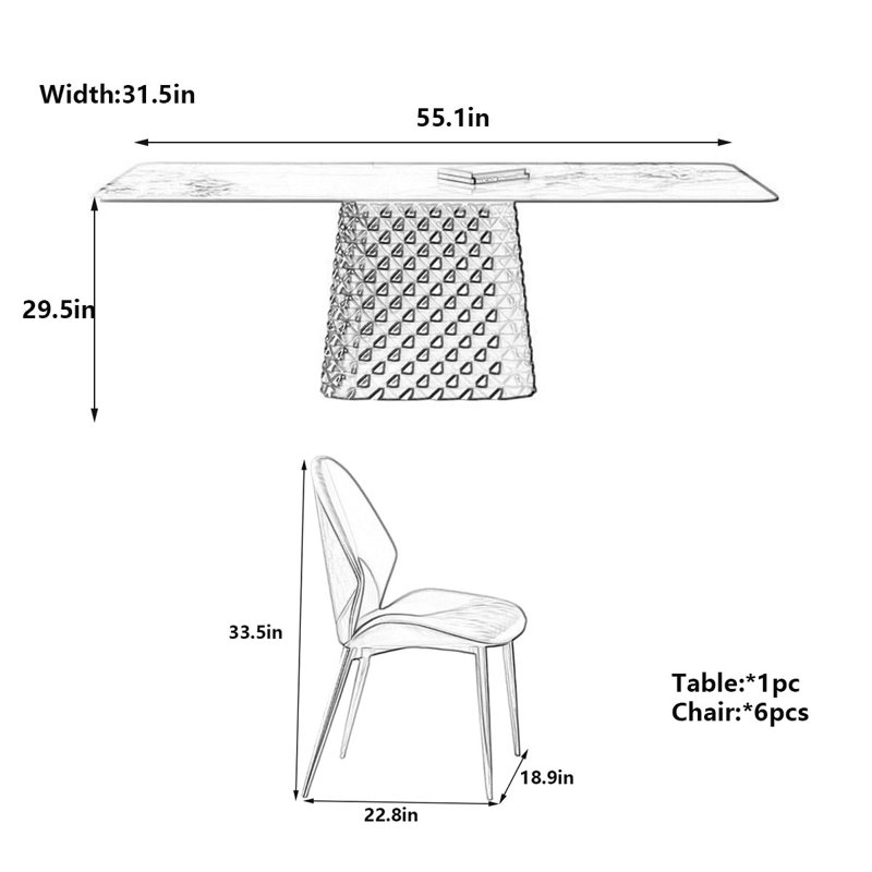 Table Rock Modern Modern, base en titane gris, H 29,5 po x L 55,1 po x l 31,5 po