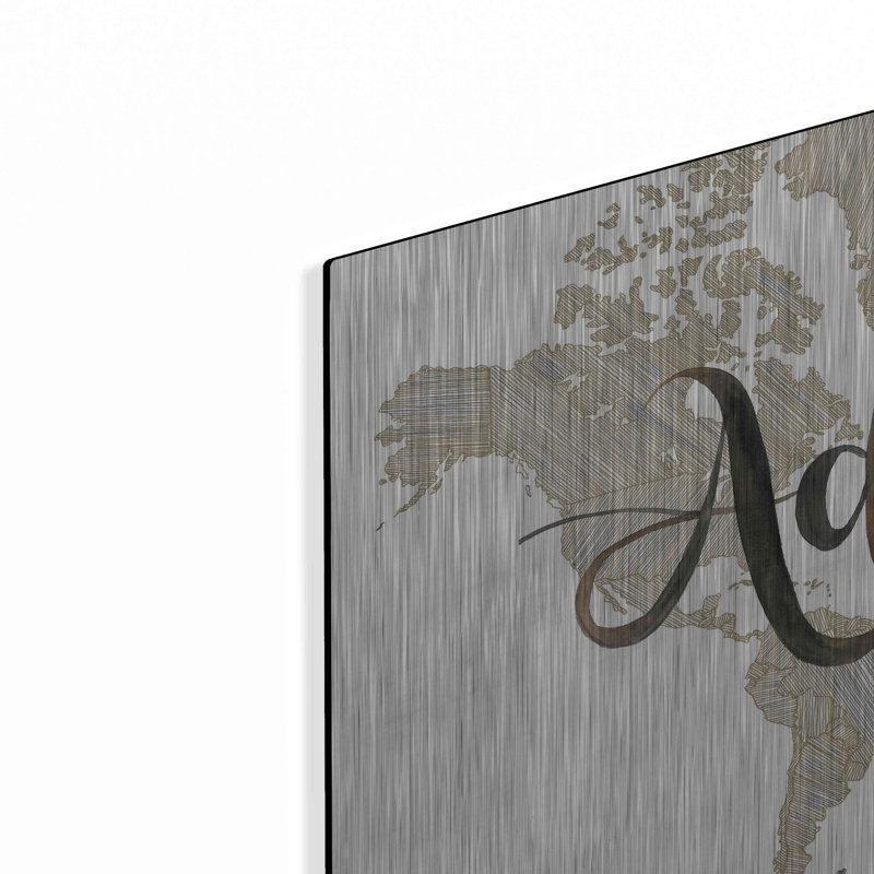 Ebern Designs «Adventure Awaits» par Cindy Jacobs, art mural en métal, H 12 po x l 24 po