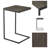 C-Shaped Sofa Side Table – Oak Finish, Black Metal Base, Small Movable Coffee Table For Living Room-1611118036