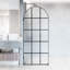 Arden 34" W x 78" H Fixed Framed Shower Screen with 3/8" Grid Fluted Glass