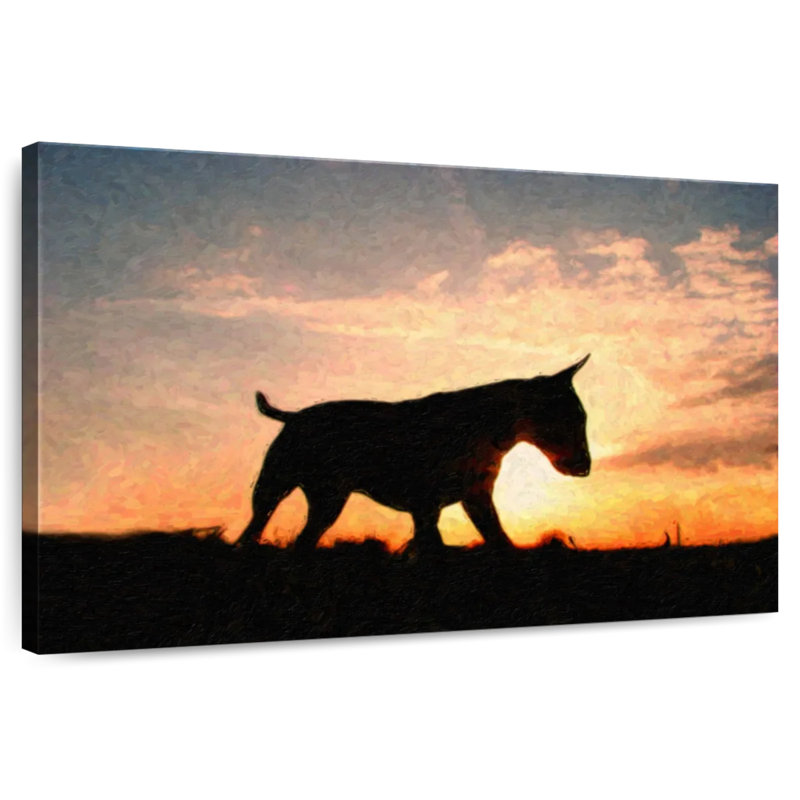 Brampt Bull Terrier At Sunset, 8" H x 12" W
