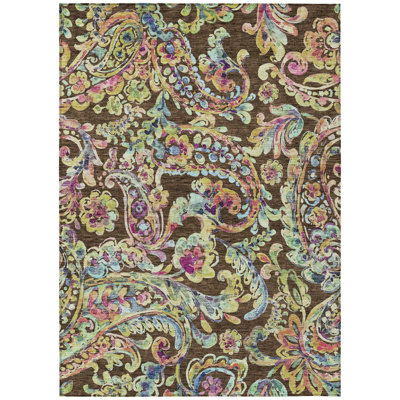 Seoras Washable Paisley Indoor / Outdoor Rug