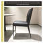 Chaise de salle à manger moderne et minimaliste en similicuir gris avec pattes en métal