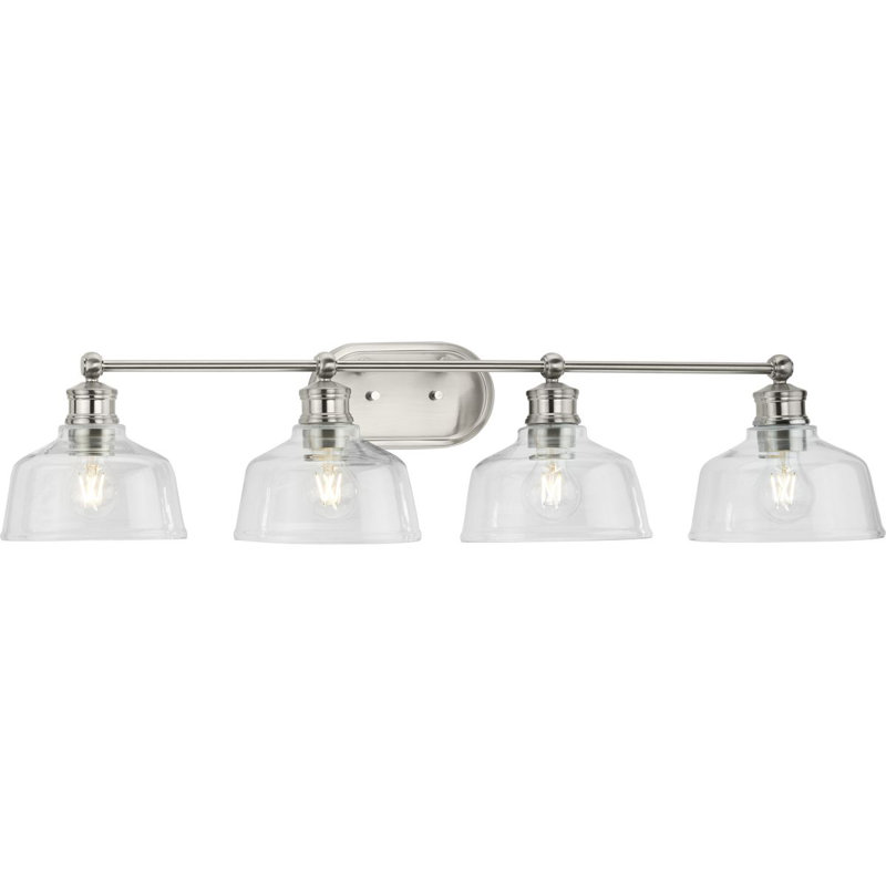 Éclairage pour meuble-lavabo 36 po Leo, Nickel brossé, Quatre lumières