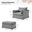 Upholstered With Footstool Armchair-1324533124