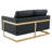 Bellago 55'' Upholstered Leather Accent Armchair with Gold Frame-1143260297