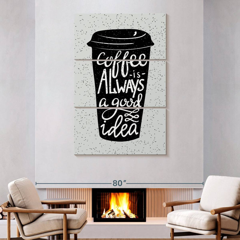 Yarlin Good Ideas And Coffee, 74" H x 48" W