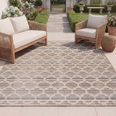 Tapis d'intérieur / extérieur à motif géométrique Lonepine Performance