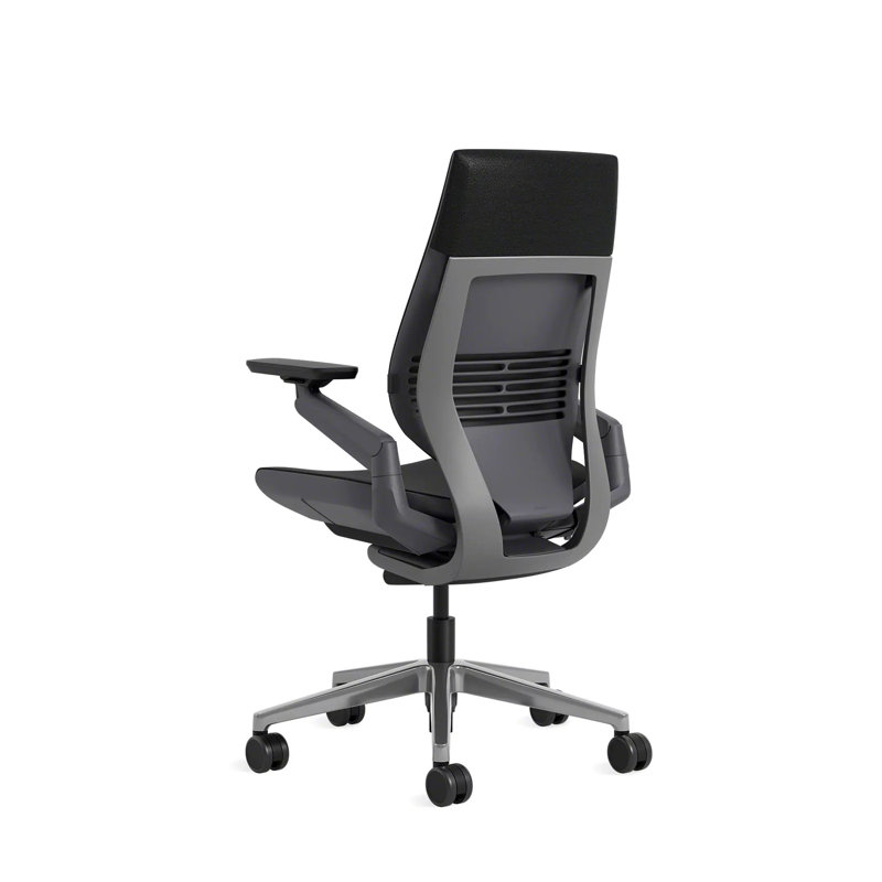 Steelcase Gesture Executive Leather Chair, Ebony, Carpet, Black