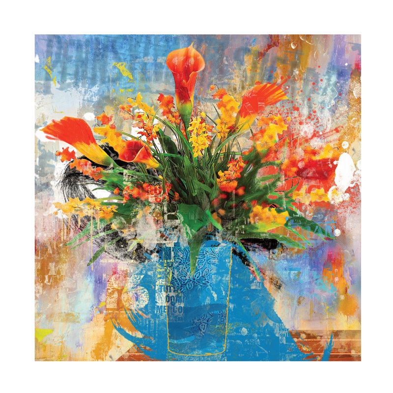 Floral Urban Bouquet 9 sur toile, H 14 po x l 14 po x P 2 po