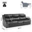  Ensemble de salon en cuir PU 2 pièces avec porte-gobelet et haut-parleur Bluetooth Adwin-240546044