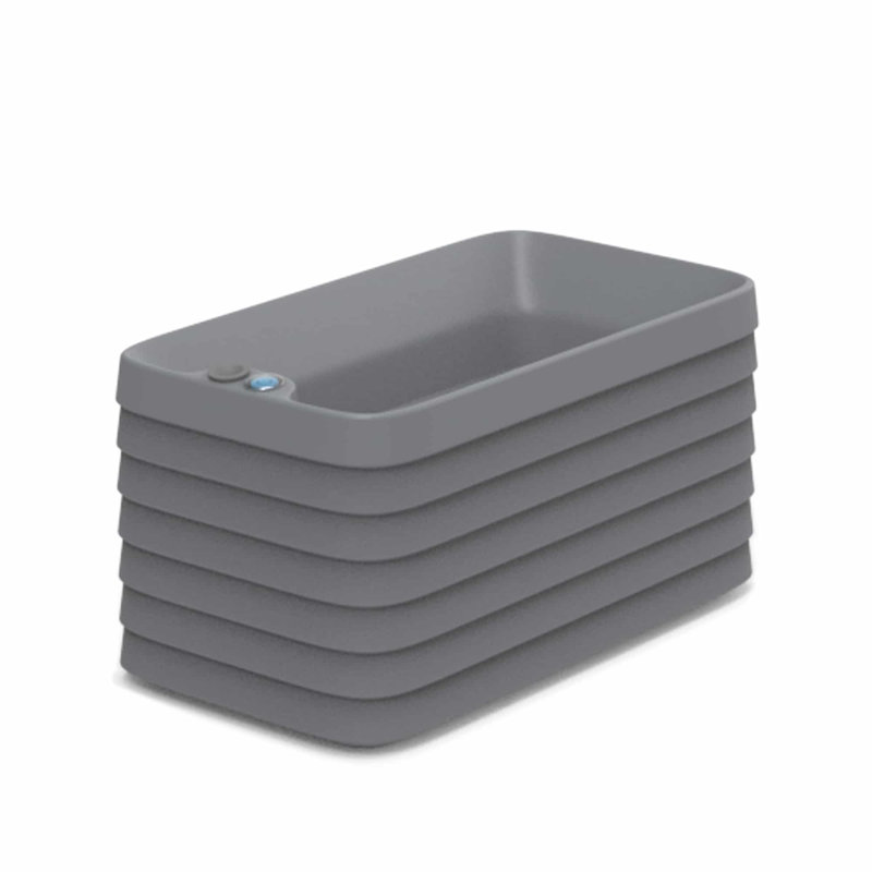 Slat TruDrop Self Watering Window Box Planter, Slate, 12'' H x 23'' W x 13'' D