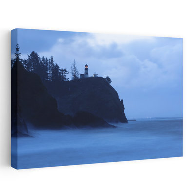 Scenic View Of Seacoast At Dusk, Cape Disappointment, Oregon, Usa Abstract Contemporary Architecture Landscape Wall Art