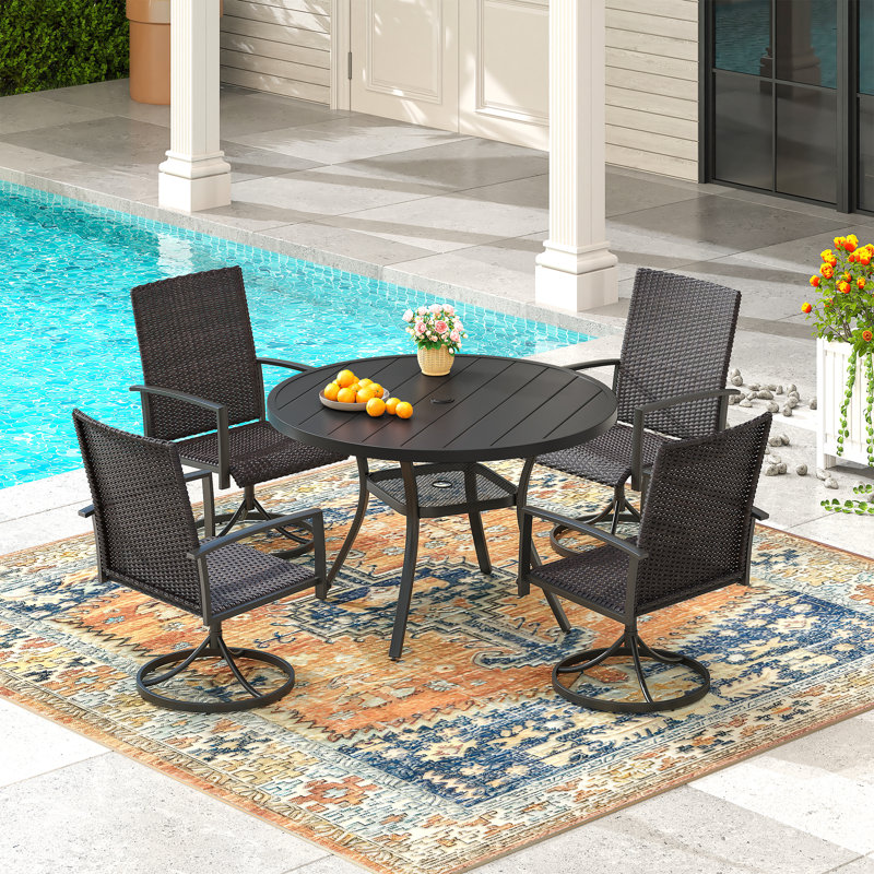 2 Piece- Rattan Swivel Chair