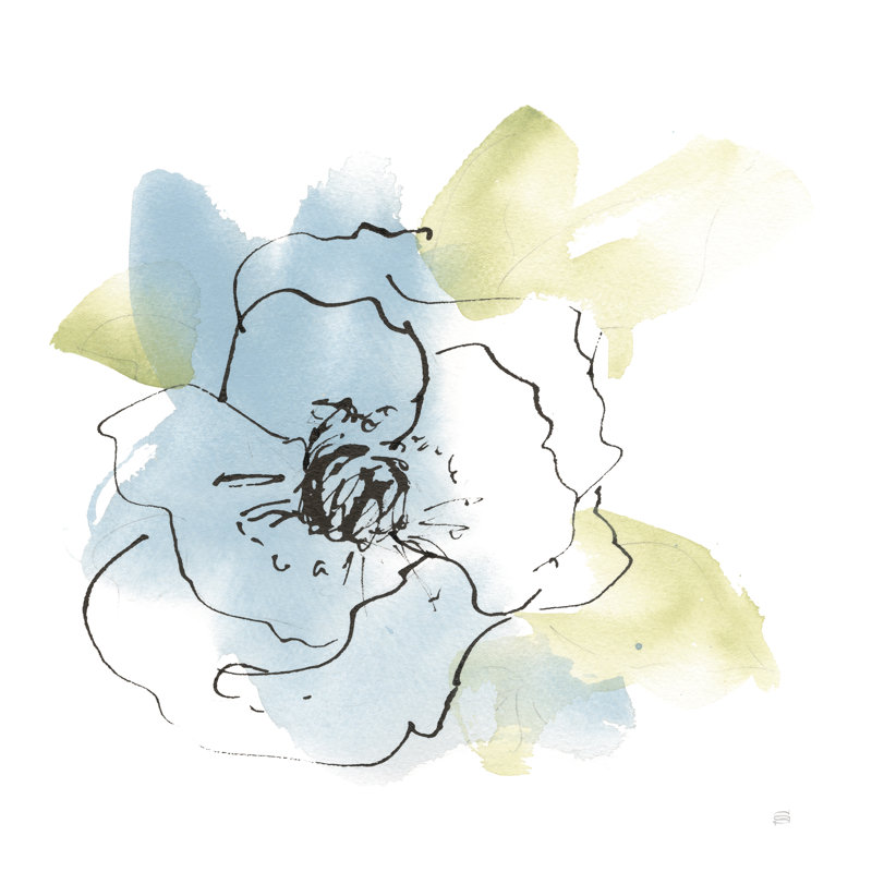 Bleu oriental III, Impression avec cadre érable, Non, H 12 po x l 12 po
