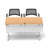 Ellie - Jayne 2 Person Training Meeting Seminar Table with Modesty Panel and 2 Chairs Complete Set