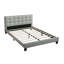 Mobilier de chambre à coucher contemporain avec lit plateforme très grand en polyfibre gris 1pc