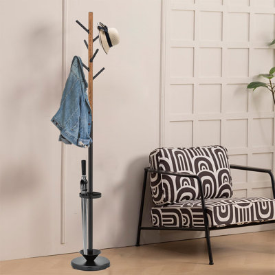 2-In-1 Coat Rack,Combination Of Umbrella Standand Coat Rack, Convenientand Space-Saving