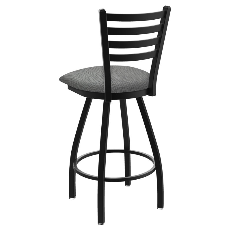Tabouret de bar pivotant de 36" Evers, Noir froissé, Tissu - alpin graphique