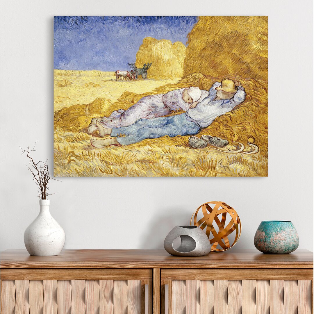 Leinwandbild - Gemälde „Noon: Rest from Work” von Vincent Van Gogh