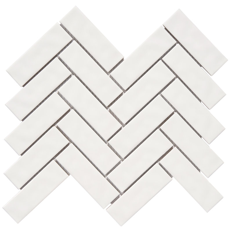 1.35" x 4.35" Porcelain Mosaic Wall & Floor Tile, White
