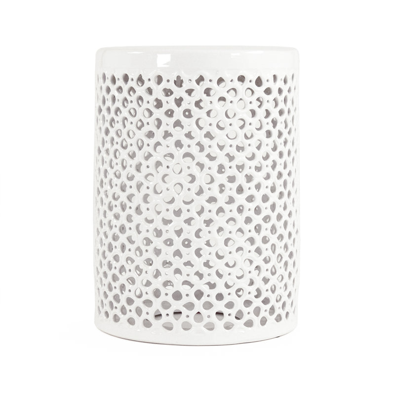 Lanie Garden Stool, White
