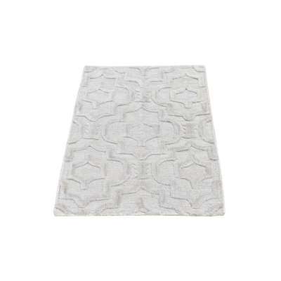 Tapis oriental moderne en laine texturée noué à la main 2 pi x 2 pi 10 po FE7E1A1B8D8849BF8BD69D39CEB13089