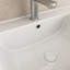 Meuble-lavabo simple autoportant 30 po en chêne avec plateau en acrylique blanc