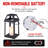 H13” Solar Outdoor Lantern With Flickering Candle Modern Metal Solar Lantern With Handle, Waterproof Patio Table & Hanging Light Auto On/off For Garden Deck