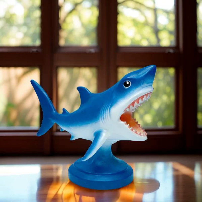 Lampe de table en résine bleue