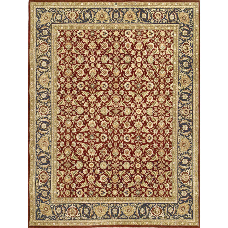 Hand Knotted Oriental Area Rug in Black/Navy/Red, Rectangle 11' x 18'