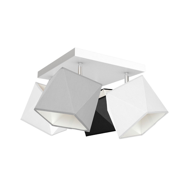 Normanhurst Semi Flush Mount, Black/Grey/White