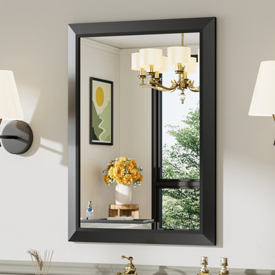 Modern & Contemporary Beveled Metal Framed Rectangular/Square Bathroom Vanity Mirrors with HD Tempered Glass