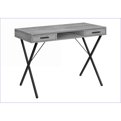 Bureaux pour bureau à domicile, bureau d'ordinateur moderne en stratifié gris de 42 po avec tiroirs de rangement, tablette ouverte et amp; Configuration gauche / droite | Gris | Panneau de particules