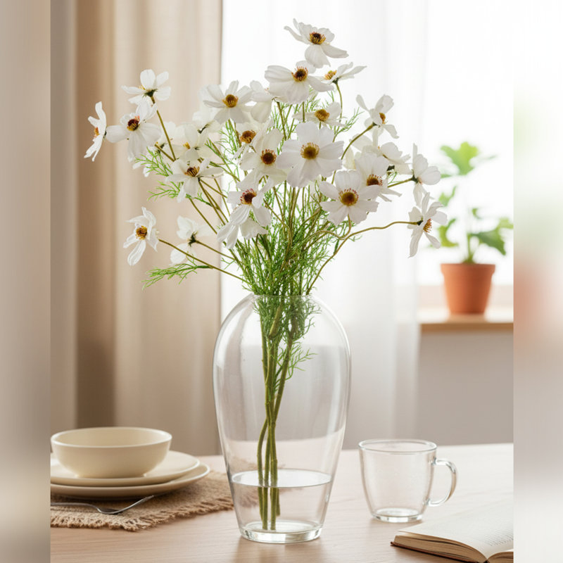 Clear Vases Handmade Glass Table Vase, Large