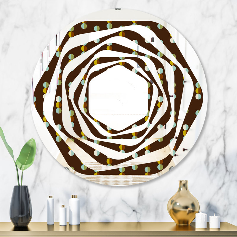 Geometric Mod Dots - Miroir mural moderne, 31,5 po x 31,5 po