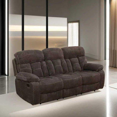 Espresso Recline Trio Fleece Living Room Recliner Intelligent Sofa