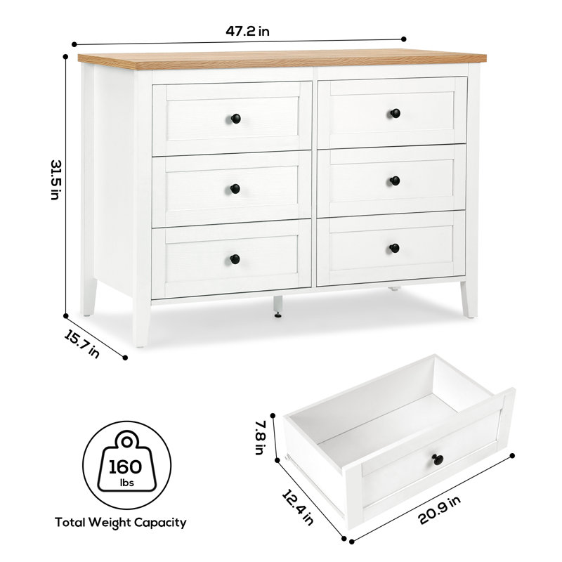 Kostival 6 - Drawer Dresser, Wood