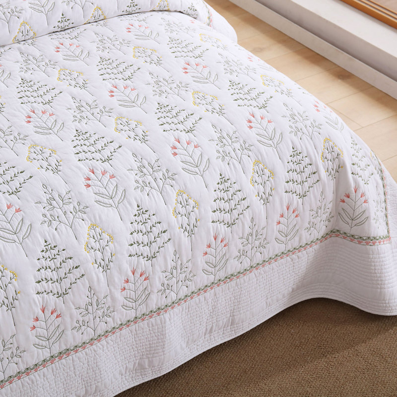 Ensemble de couvre-lit matelassé 3 pièces 100% coton, Grand