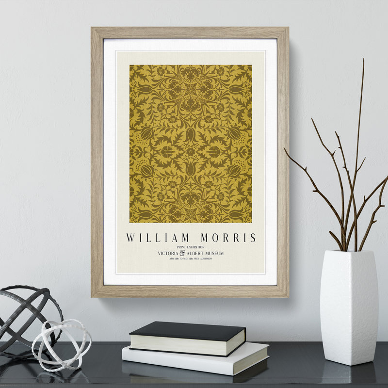 Vine Pattern Vol.1 by William Morris - Picture Frame Art Prints, 65cm H x 48cm W x 2cm D, Oak